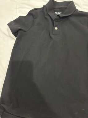 Old Navy Black Kids Polo Shirt with Two-Button Placket